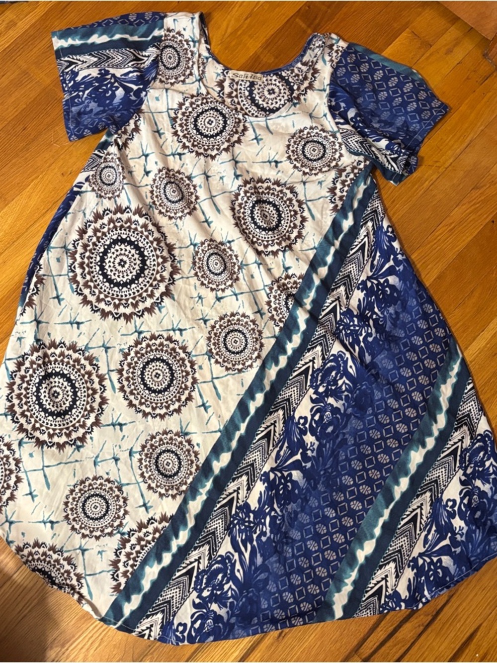 Sahiba Blue Abstract Mini Dress
